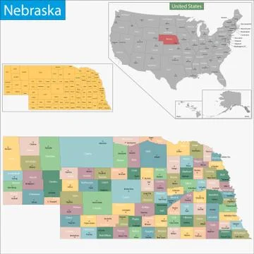 Nebraska map Stock Illustration