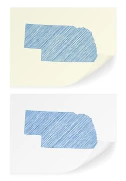 Nebraska scribble map 스톡 일러스트