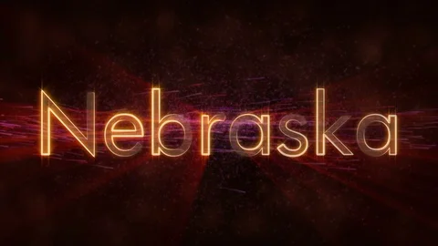 Nebraska - Shiny looping state name text animation Stock Footage 99577489
