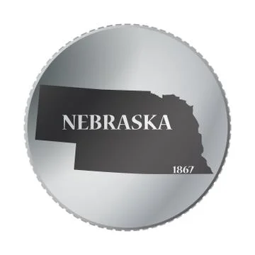 Nebraska State Coin Illustrazione stock