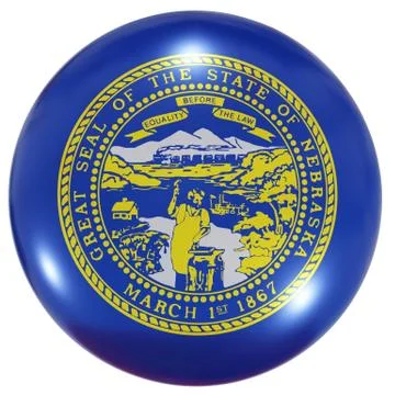 Nebraska State flag button Stock Illustration