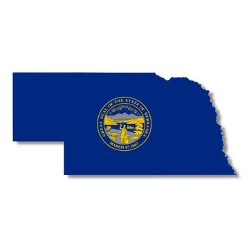 Nebraska State Flag Map Illustration with clipping path Stock Illustration