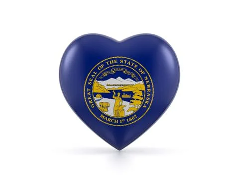 Nebraska state heart flag Stock Illustration