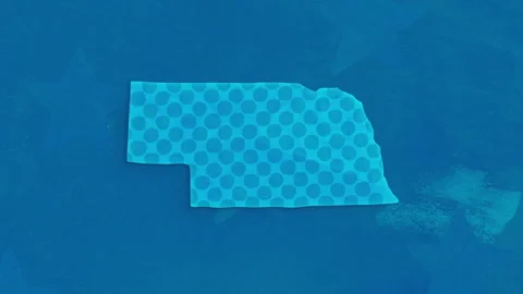 Nebraska State Map with Blue Dotted Texture 스톡 동영상 347286359