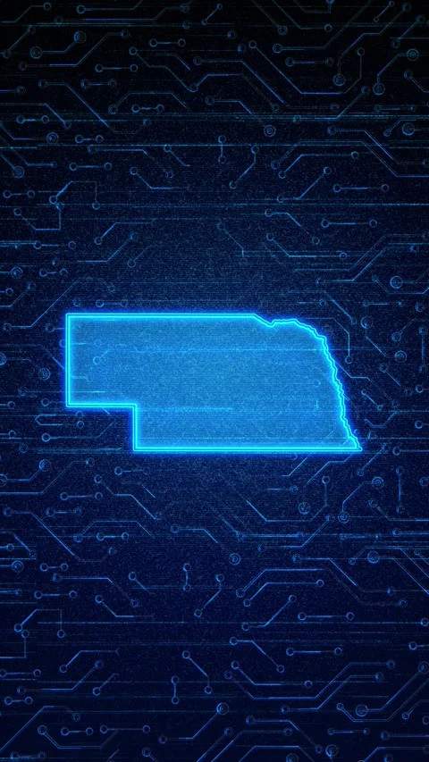 Nebraska State Map Digital Technology Opener Stock Footage 336391254
