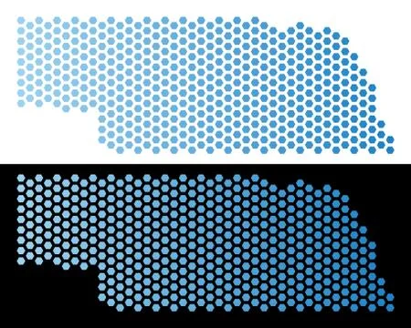 Nebraska State Map Hex-Tile Abstraction イラスト素材