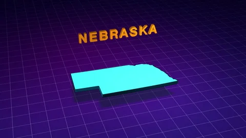 Nebraska state map in a retro 80s digital animation 库存影片 347796618