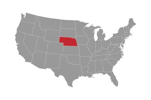 Nebraska state map. Vector illustration. Stock Illustration