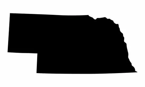Nebraska State silhouette map Illustrazione stock