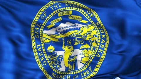 Nebraska State Waving Flag Background Stock Footage 204138960