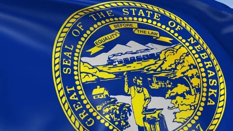Nebraska State Waving Flag Background Loop Stock Footage 317846686