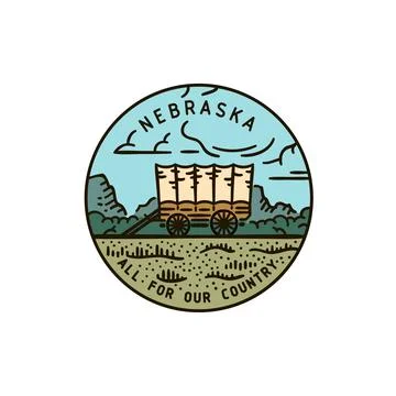 Nebraska Wagon Desert Stock Illustration