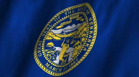 Nebraska Waving Flag Stock Footage 12314192