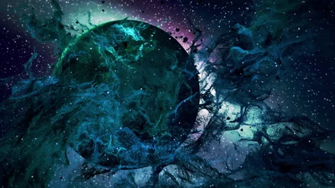 Nebula Abstract  with Planet Stock Footage 156005254