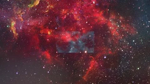 Nebula and galaxies in dark space. Elements of this image furnished by NASA. Stock Photos