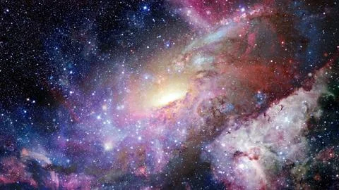 Nebula and galaxies in deep space. Elements of this image furnished by NASA. Stock Photos