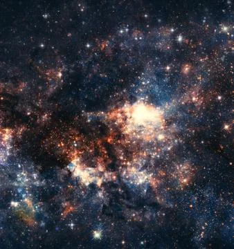 Nebula and galaxies in deep space Stock Photos
