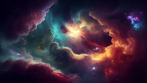 Nebula and galaxies in outer space. Elements of this image furnished by NASA Stock Illustration