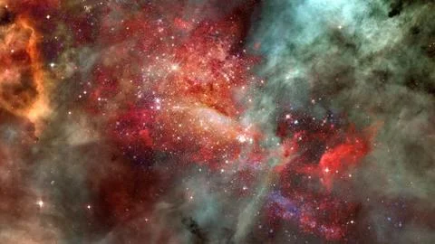 Nebula and galaxies in space. Elements of this image furnished by NASA. Stock Illustration