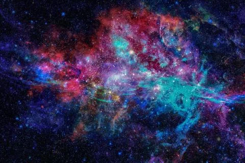 Nebula and galaxies in space. Elements of this image furnished by NASA. Stock Photos