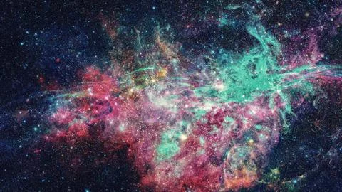 Nebula and galaxies in space. Elements of this image furnished by NASA. Stock Photos