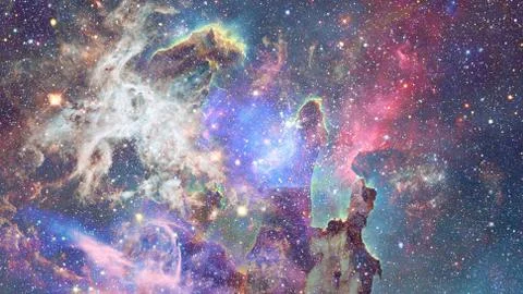 Nebula and galaxies in space. Elements of this image furnished by NASA. Stock Photos