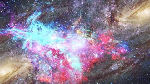 Nebula and galaxies in space. Elements of this image furnished by NASA. Stock Photos