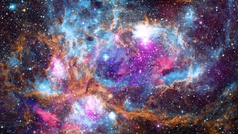 Nebula and galaxies in space. Elements of this image furnished by NASA. Stock Photos