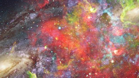 Nebula and galaxies in space. Elements of this image furnished by NASA. Stock Photos
