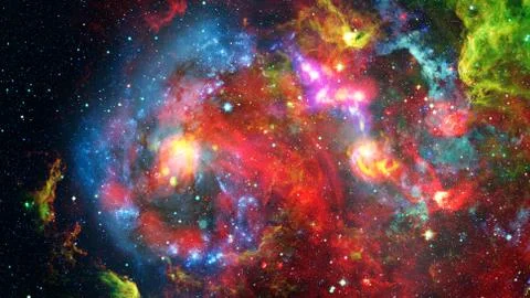 Nebula and galaxies in space. Elements of this image furnished by NASA. Stock Photos