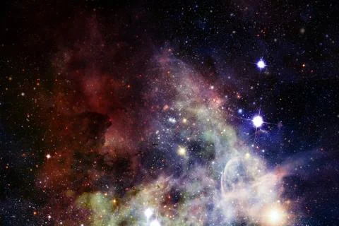Nebula and galaxies in space. Elements of this image furnished by NASA Stock Photos