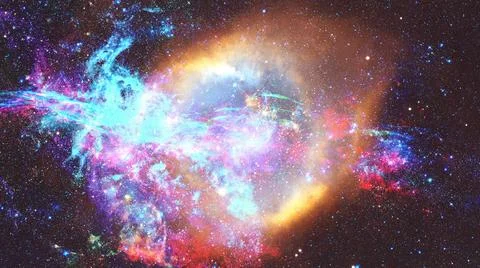 Nebula and galaxies in space. Elements of this image furnished by NASA. Ne... 스톡 사진