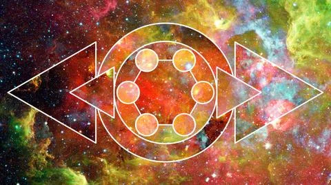 Nebula and galaxies in space. Elements of this image furnished by NASA. Sp... Foto stock