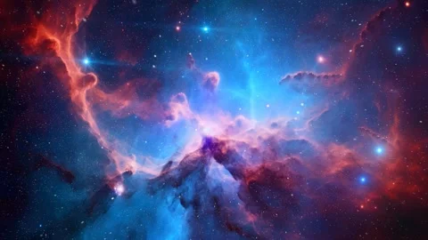 Nebula and galaxies in space Stock Footage 242002361