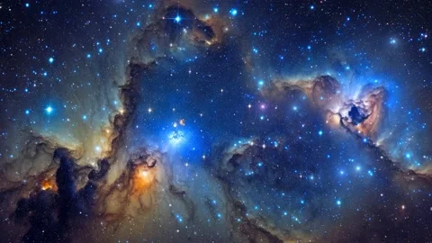Nebula and galaxy in deep space 4k Stock Footage 236391684