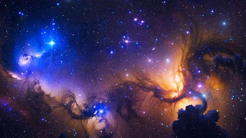Nebula and galaxy in the deep of space in 4k Stock Footage 236391697