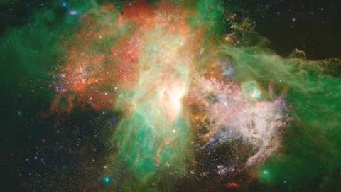 Nebula and galaxy in space. Elements of this image furnished by NASA. Stock Illustration