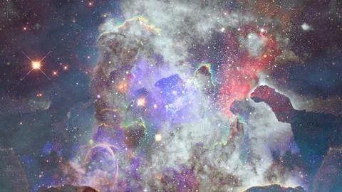 Nebula and galaxy in space. Elements of this image furnished by NASA. Foto stock
