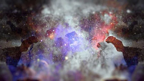 Nebula and galaxy in space. Elements of this image furnished by NASA. Stock Photos