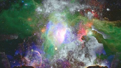 Nebula and galaxy in space. Elements of this image furnished by NASA. Stock Photos