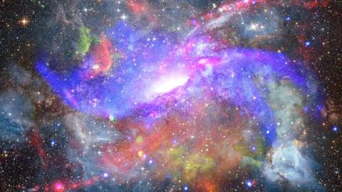Nebula and galaxy in space. Elements of this image furnished by NASA. Stock Photos