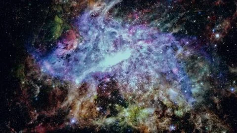 Nebula and galaxy in space. Elements of this image furnished by NASA. Stock Photos
