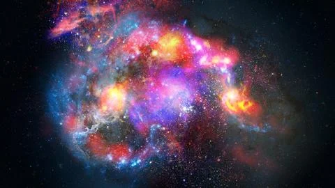 Nebula and galaxy in space. Elements of this image furnished by NASA. Stock Photos