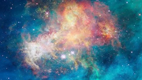 Nebula and galaxy in space. Elements of this image furnished by NASA. Stock Photos