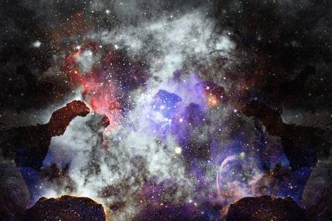 Nebula and galaxy in space. Elements of this image furnished by NASA. Nebu... Stock Photos