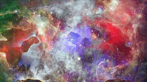 Nebula and galaxy in space. Elements of this image furnished by NASA. Nebu... Foto stock
