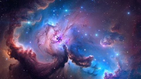 Nebula and galaxy in space Stock Footage 242001696