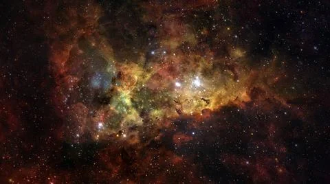 Nebula and glowing stars in deep space. Elements of this image furnished b... Stock Photos