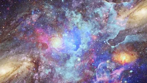 Nebula and open cluster. Elements of this image furnished by NASA. Foto stock