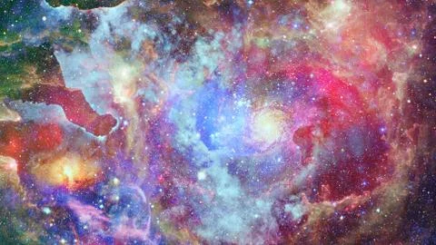 Nebula and open cluster. Elements of this image furnished by NASA. Foto stock